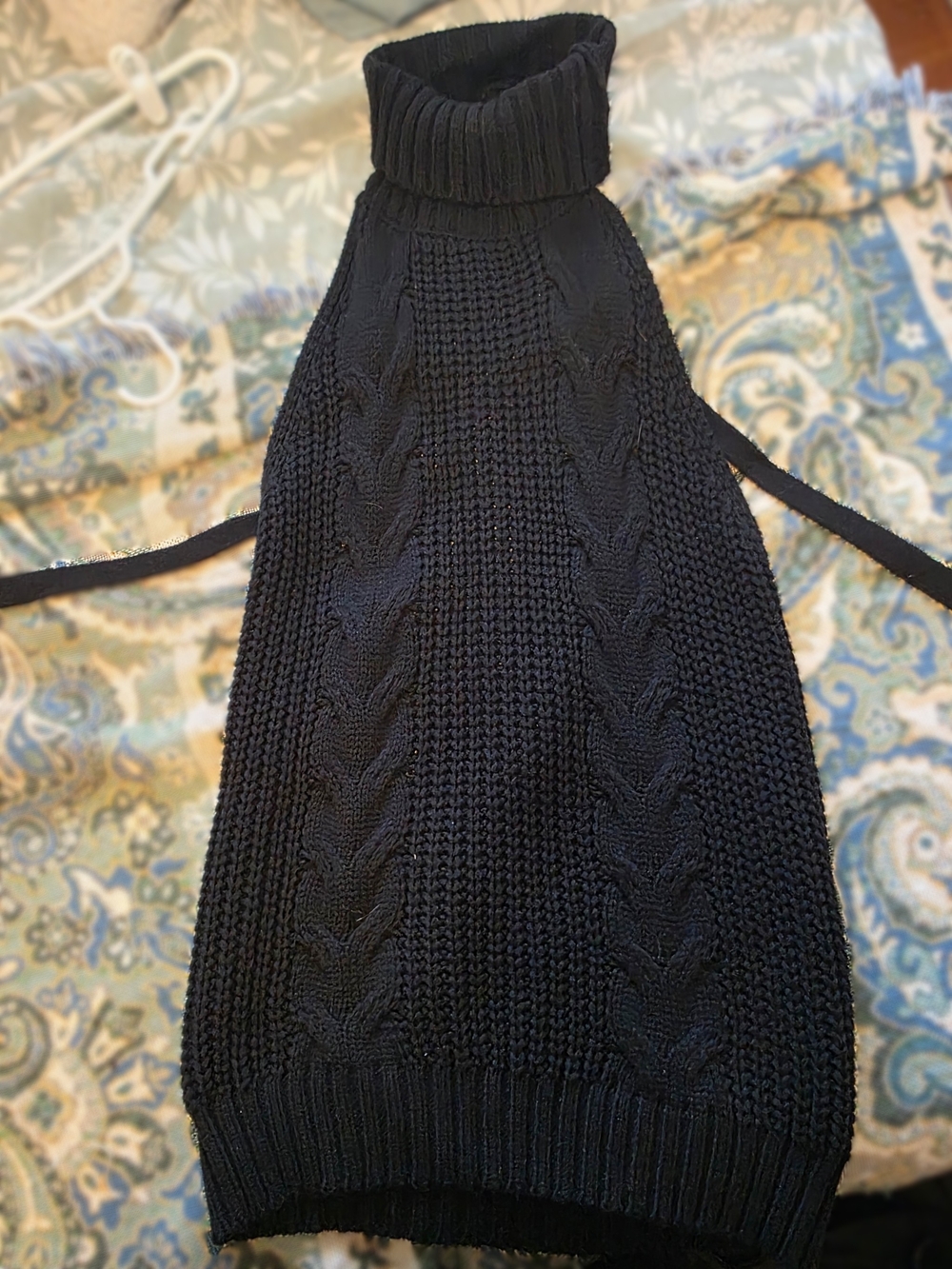 Black Cable-Knit Turtleneck Women’s Sweater Y2K
